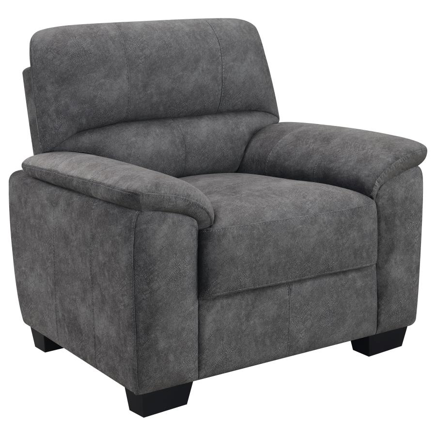 (image for) Hartsook Upholstered Padded Arm Accent Chair Charcoal Grey - Click Image to Close