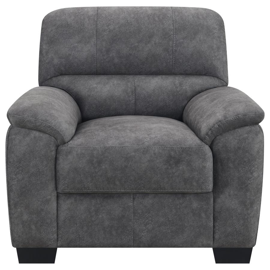 (image for) Hartsook Upholstered Padded Arm Accent Chair Charcoal Grey