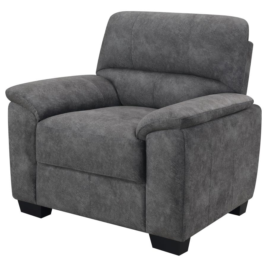 (image for) Hartsook Upholstered Padded Arm Accent Chair Charcoal Grey