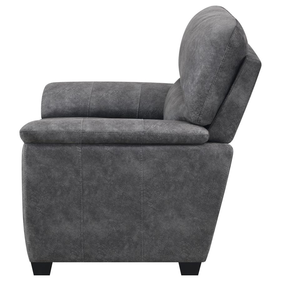 (image for) Hartsook Upholstered Padded Arm Accent Chair Charcoal Grey