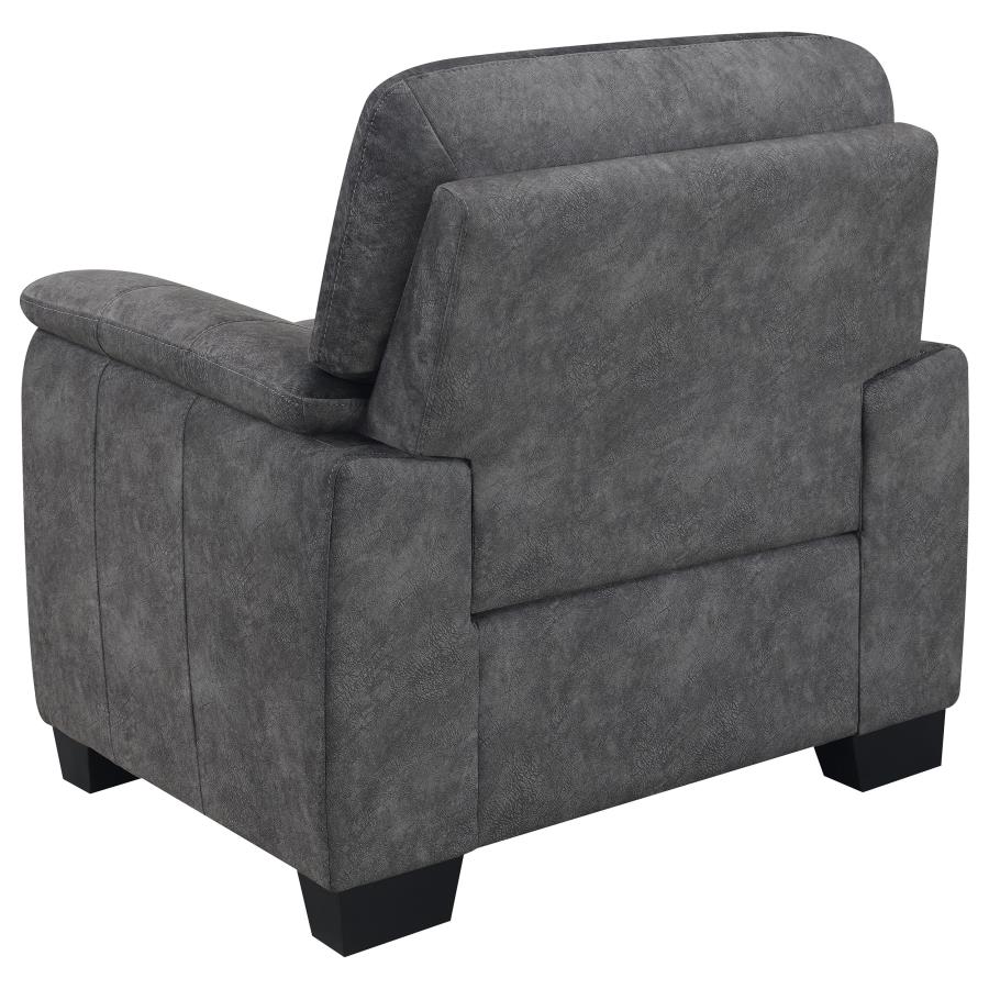 (image for) Hartsook Upholstered Padded Arm Accent Chair Charcoal Grey