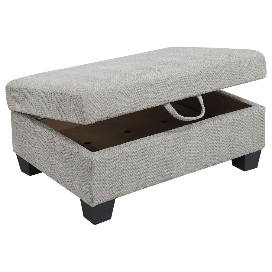 (image for) Whitson Rectangular Upholstered Storage Ottoman Stone