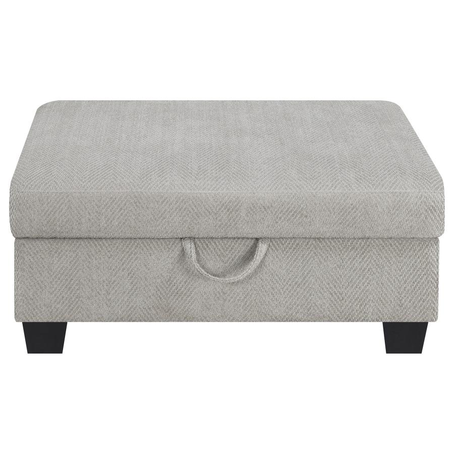 (image for) Whitson Rectangular Upholstered Storage Ottoman Stone