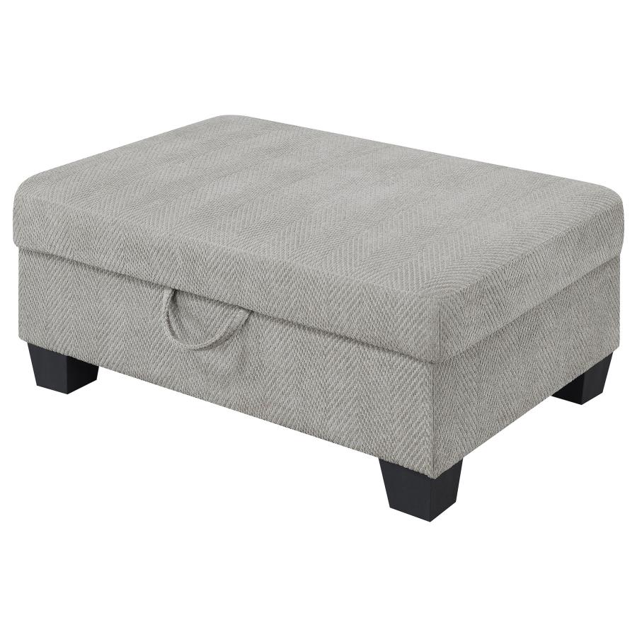 (image for) Whitson Rectangular Upholstered Storage Ottoman Stone