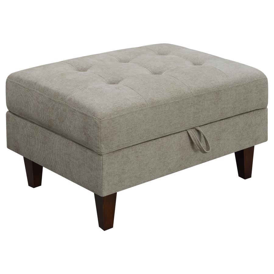 (image for) Barton Rectangular Upholstered Storage Ottoman Toast