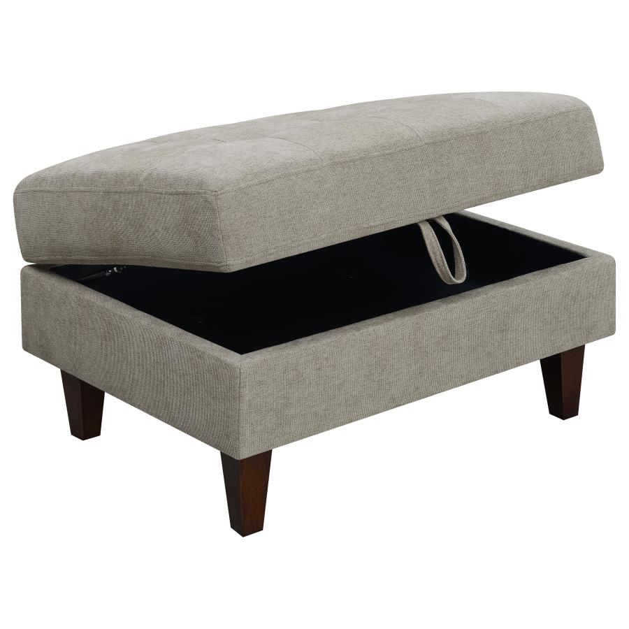 (image for) Barton Rectangular Upholstered Storage Ottoman Toast