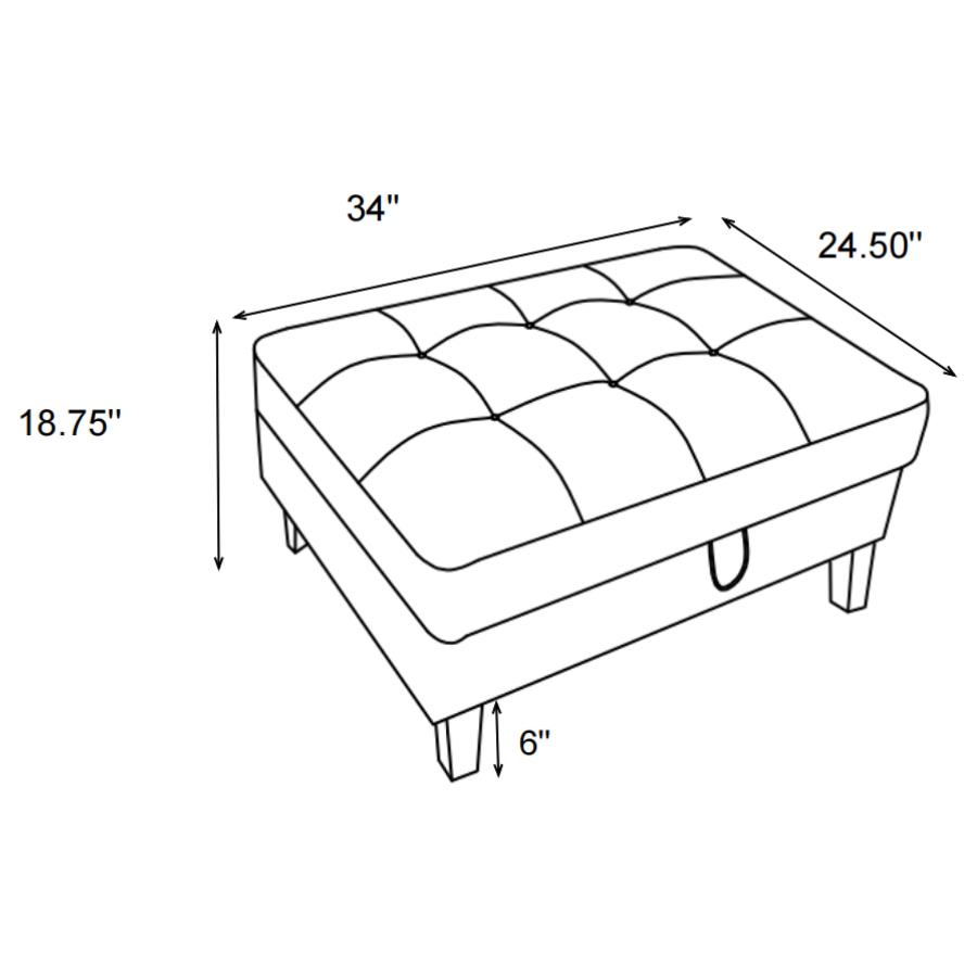 (image for) Barton Rectangular Upholstered Storage Ottoman Toast