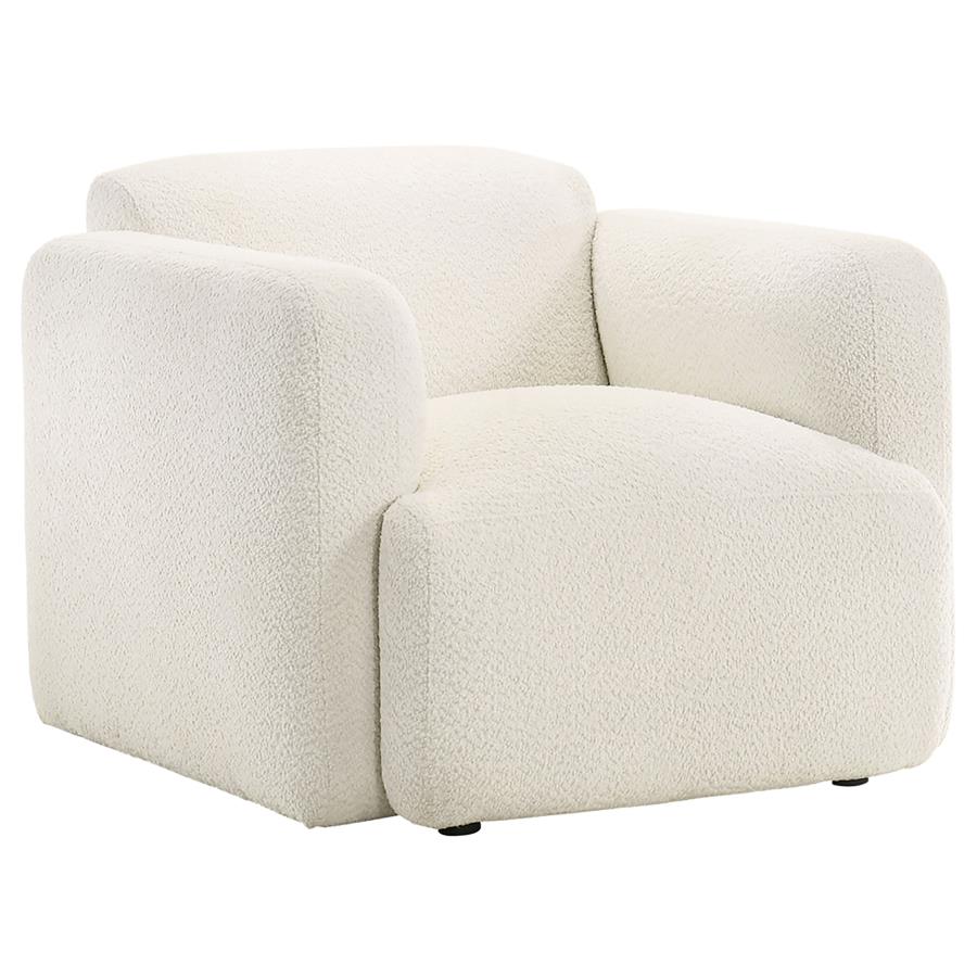 (image for) Dorset Fabric Upholstered Round Track Arm Accent Chair White