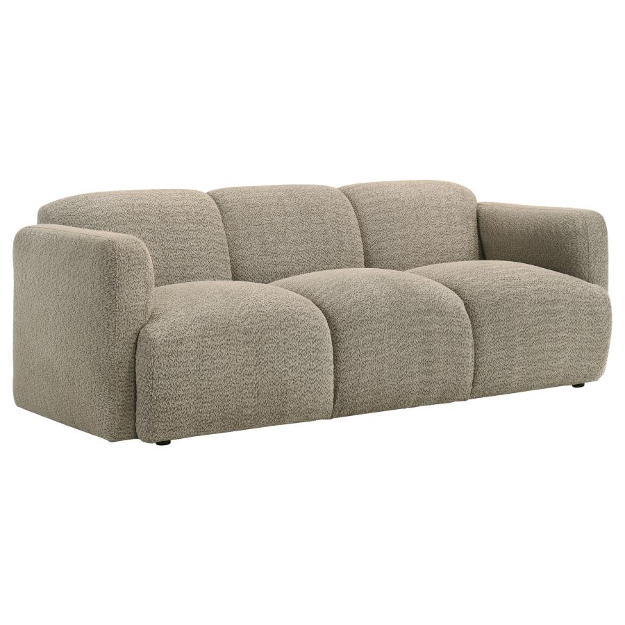 (image for) Dorset Fabric Upholstered Round Track Arm Sofa Brown