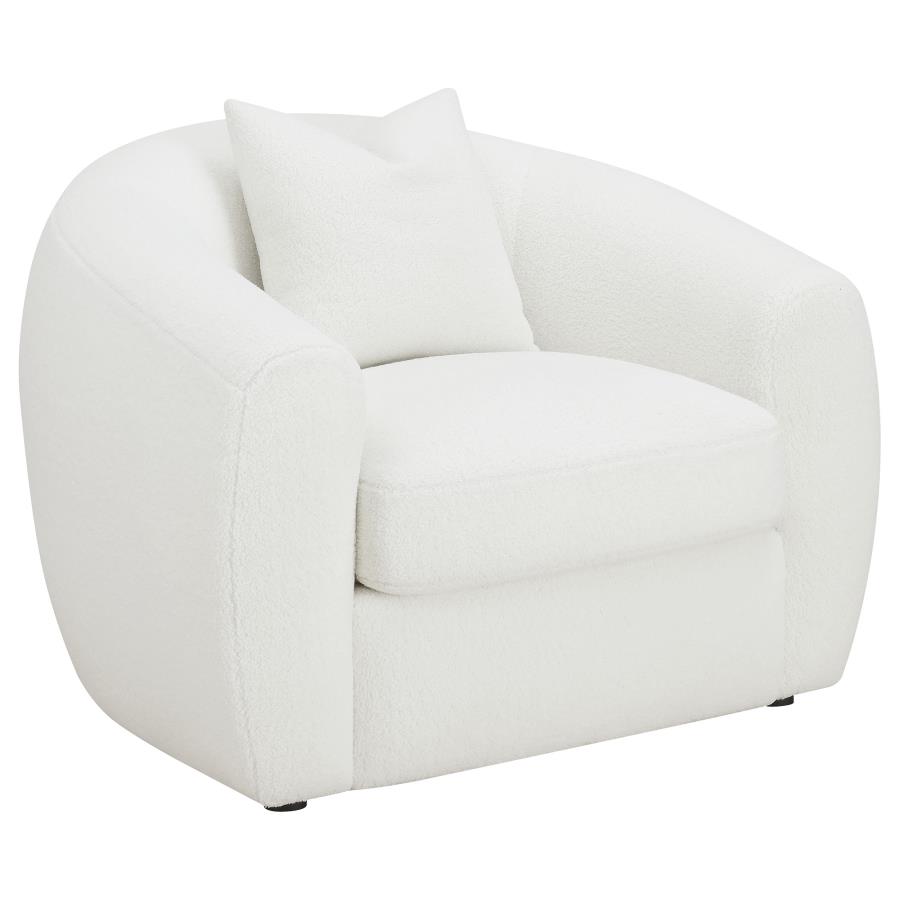 (image for) Isabella Faux Sheepskin Upholstered Accent Chair Natural