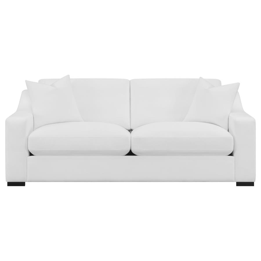 (image for) Ashlyn 2-piece Upholstered Sloped Arm Sofa Set White