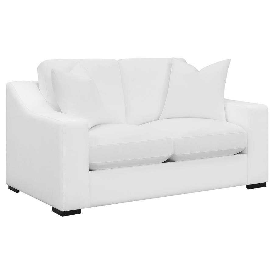 (image for) Ashlyn 2-piece Upholstered Sloped Arm Sofa Set White