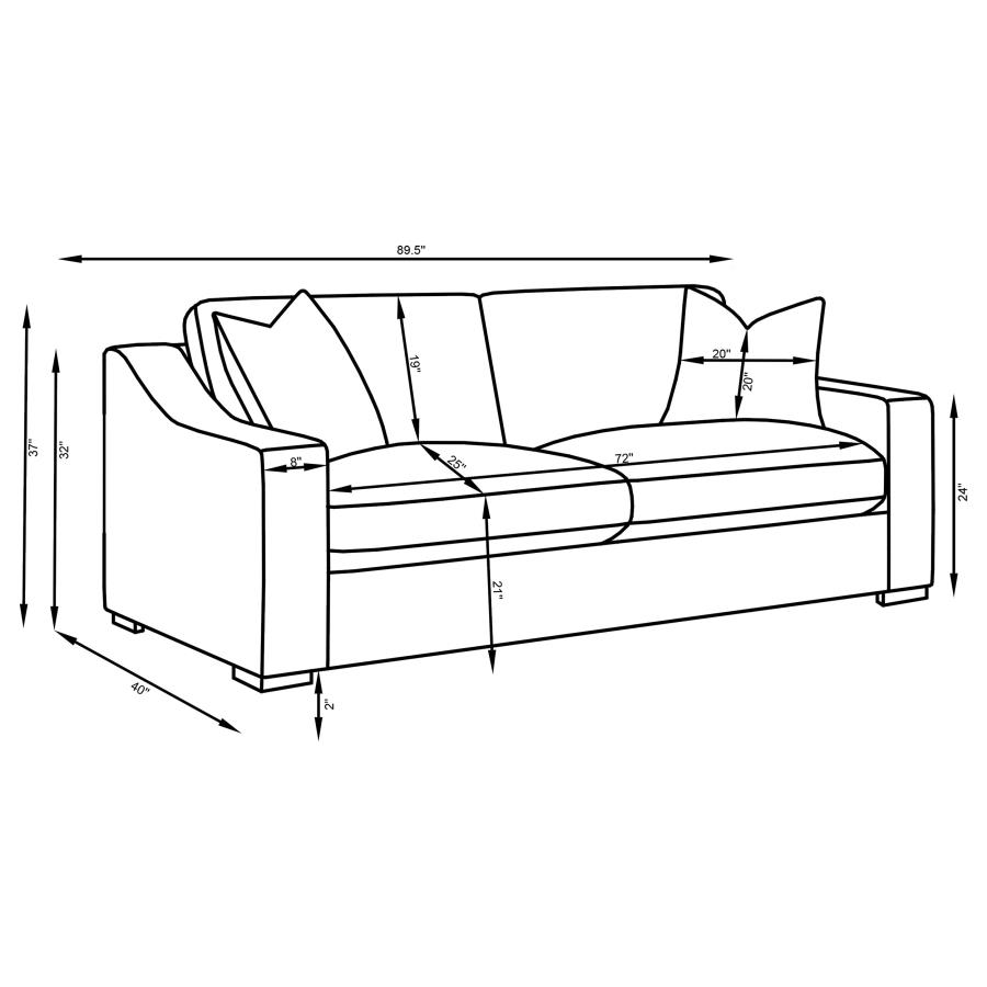 (image for) Ashlyn 2-piece Upholstered Sloped Arm Sofa Set White