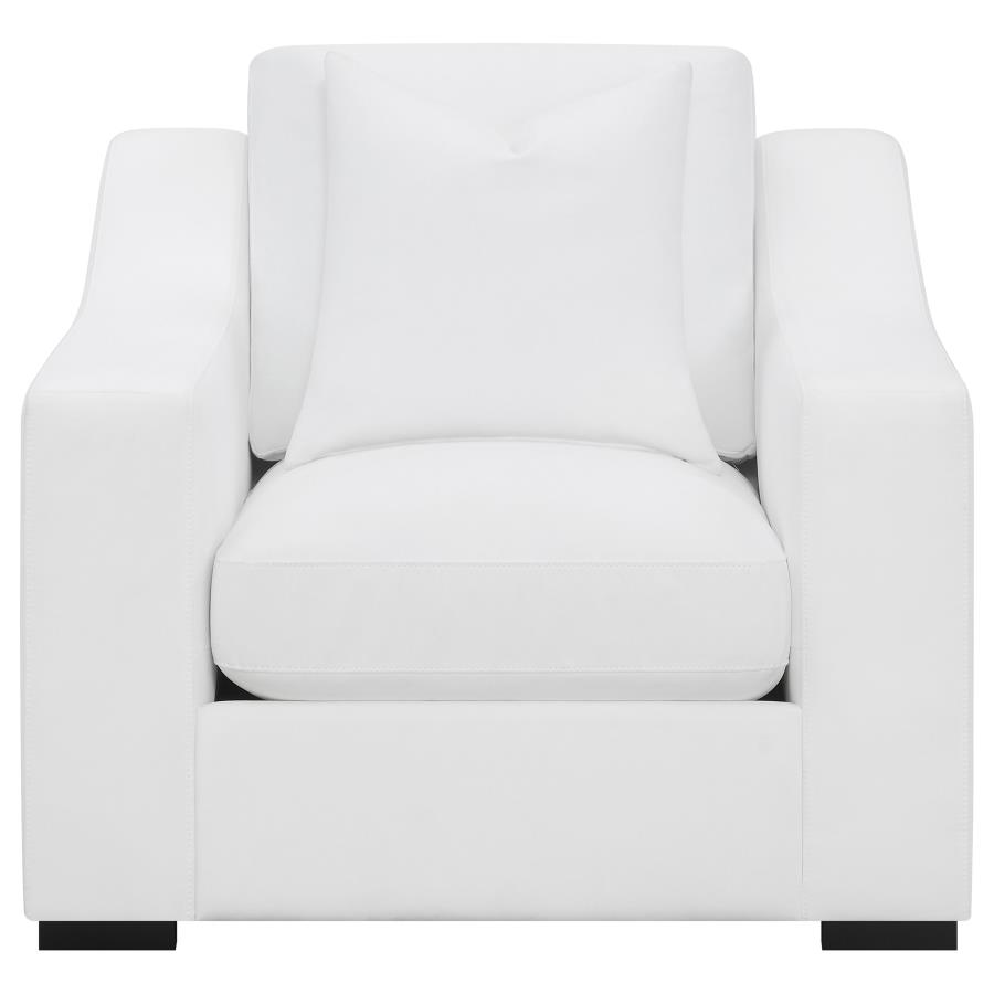 (image for) Ashlyn 3-piece Upholstered Sloped Arm Sofa Set White