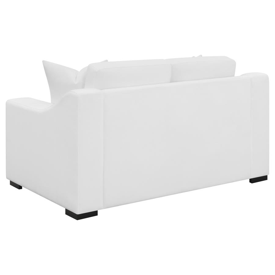 (image for) Ashlyn Upholstered Sloped Arm Loveseat White