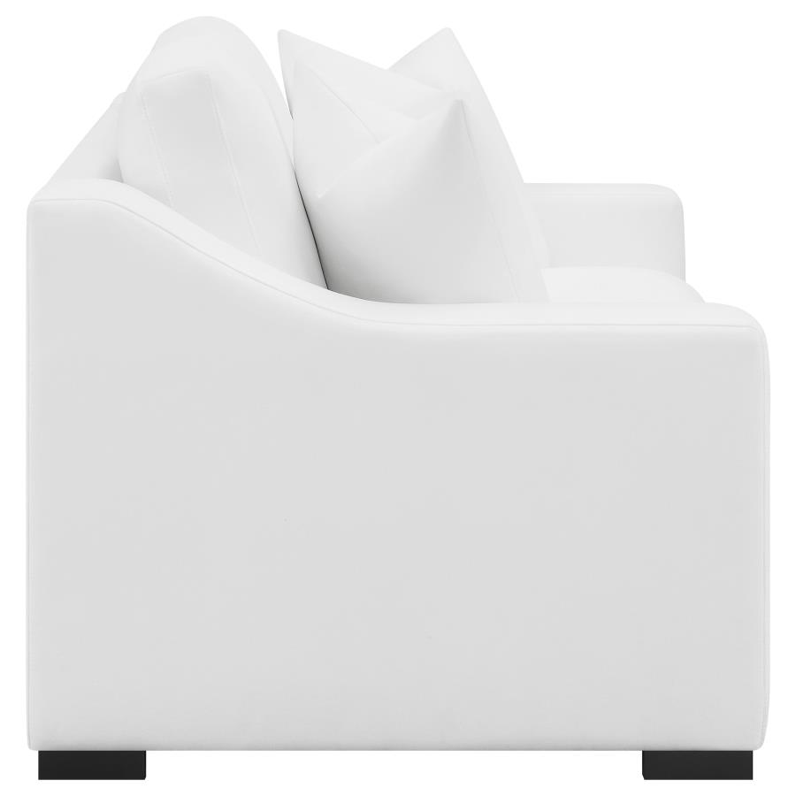 (image for) Ashlyn Upholstered Sloped Arm Loveseat White