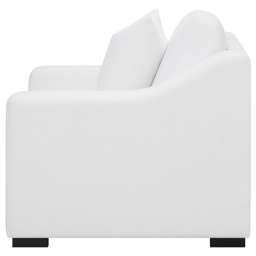 (image for) Ashlyn Upholstered Sloped Arm Accent Chair White