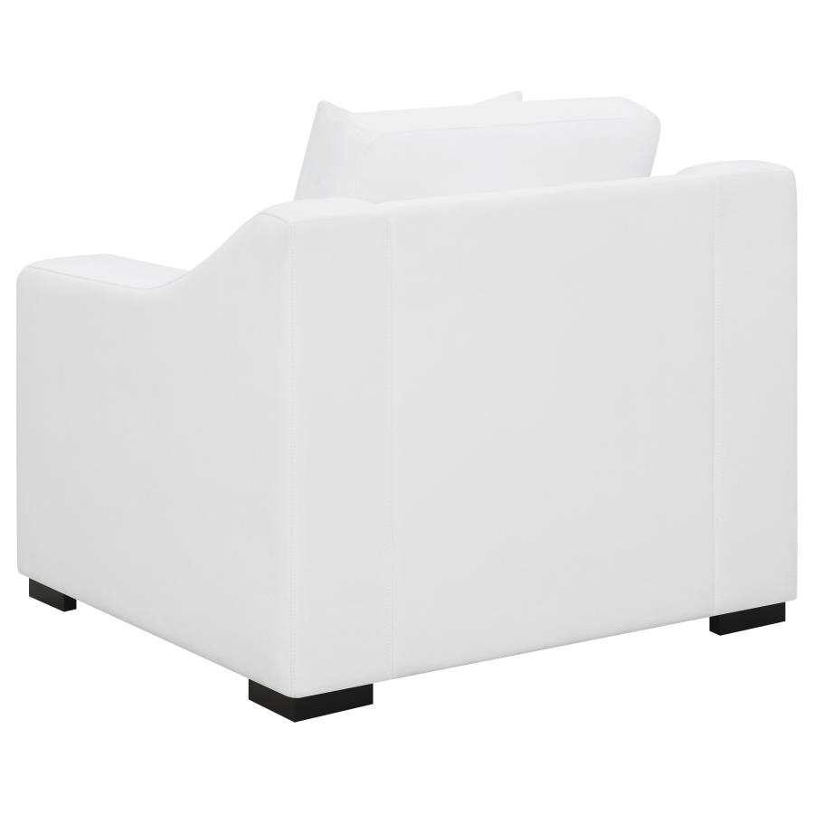 (image for) Ashlyn Upholstered Sloped Arm Accent Chair White