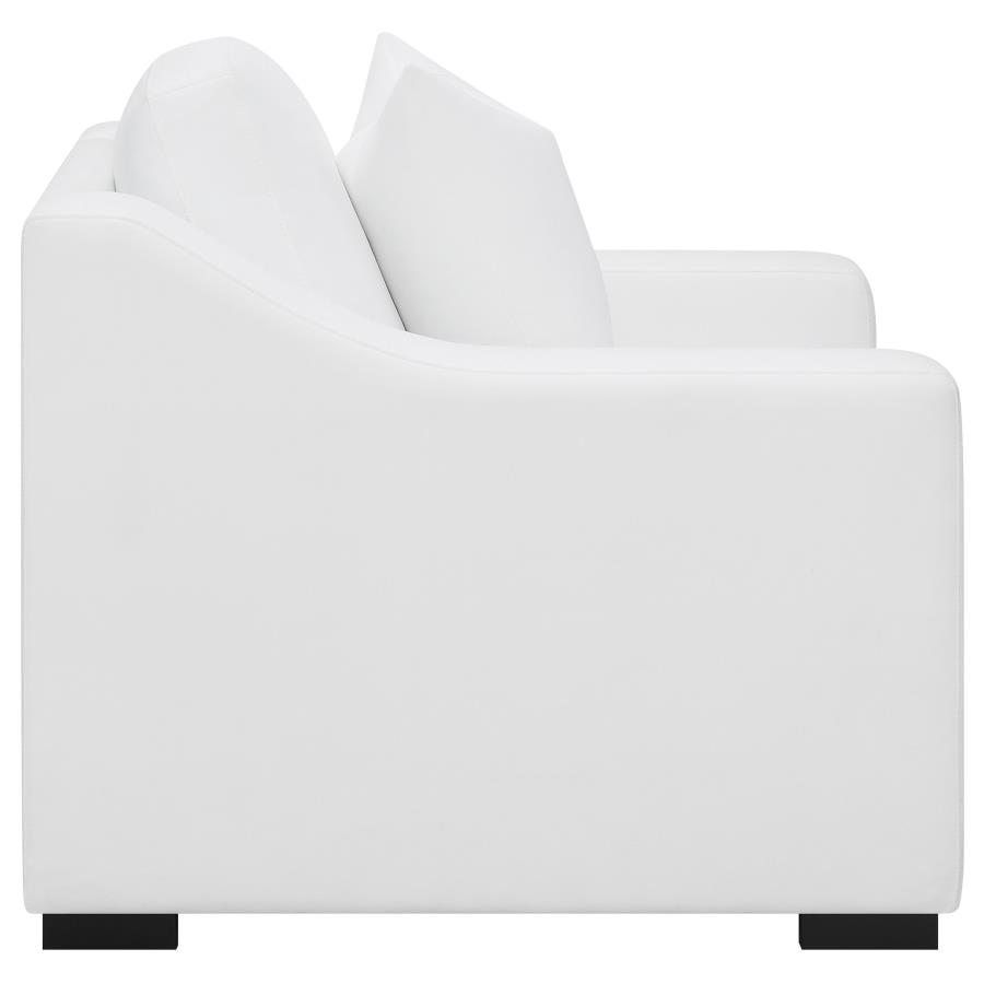 (image for) Ashlyn Upholstered Sloped Arm Accent Chair White