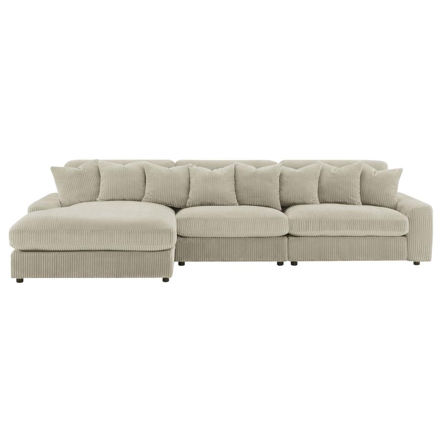 (image for) Blaine Upholstered Reversible Chaise Sectional Sofa Sand