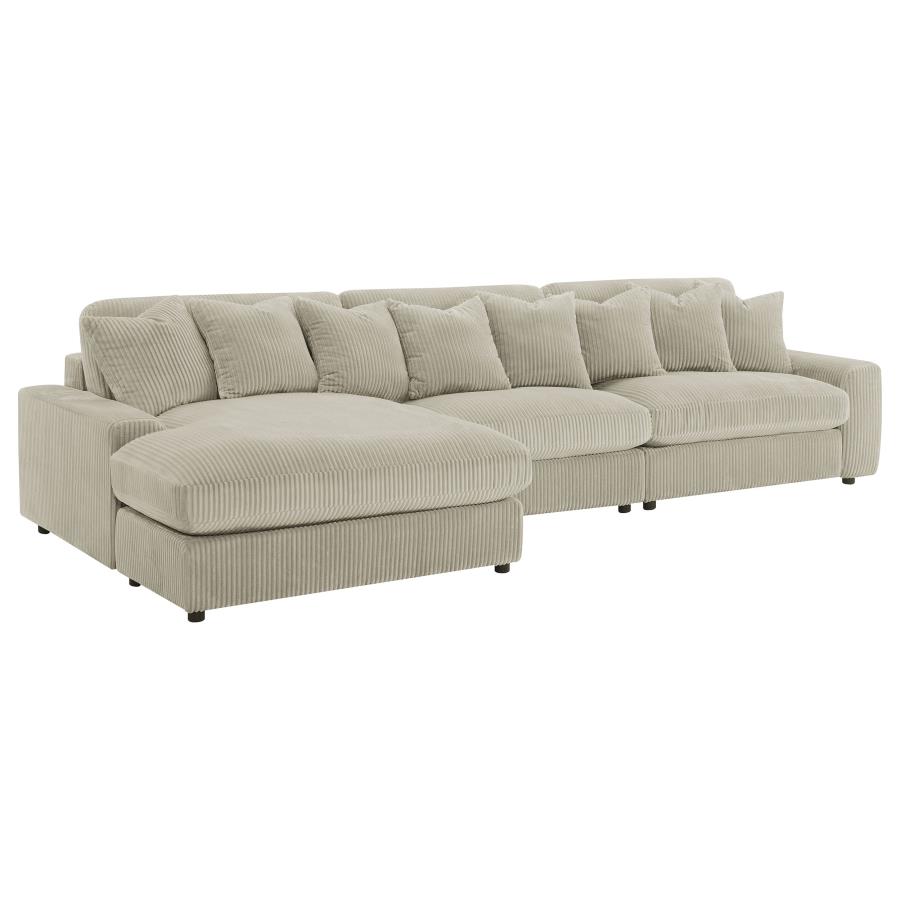 (image for) Blaine Upholstered Reversible Chaise Sectional Sofa Sand