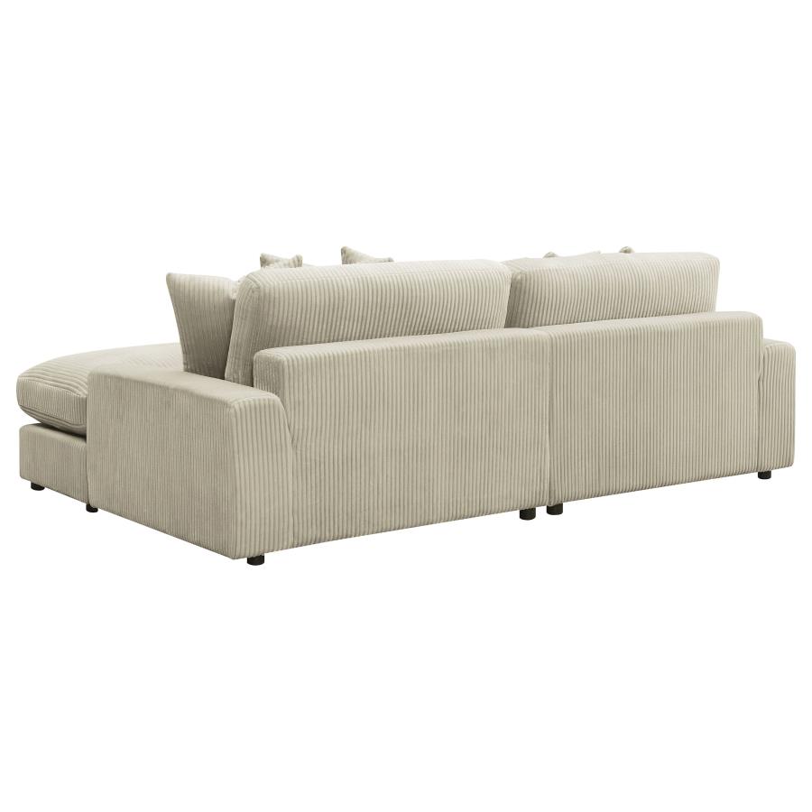 (image for) Blaine Upholstered Reversible Chaise Sectional Sofa Sand