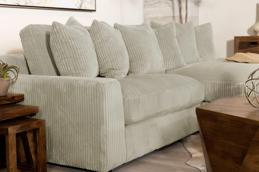 (image for) Blaine Upholstered Reversible Chaise Sectional Sofa Sand