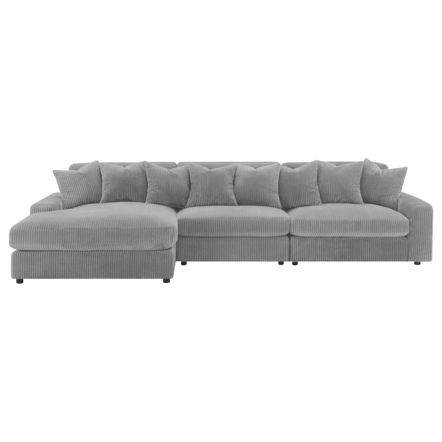 (image for) Blaine Upholstered Reversible Chaise Sectional Sofa Fog