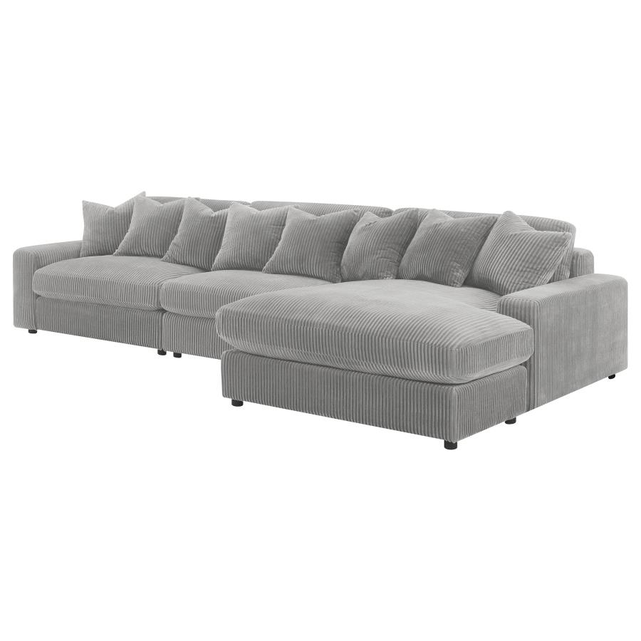 (image for) Blaine Upholstered Reversible Chaise Sectional Sofa Fog