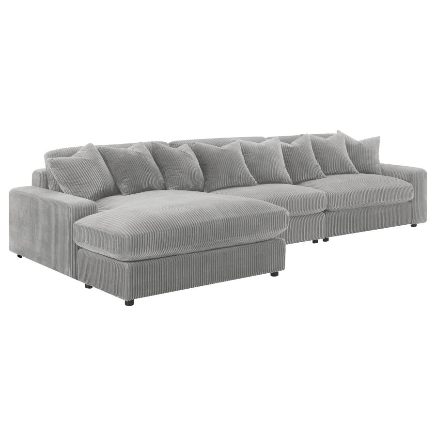 (image for) Blaine Upholstered Reversible Chaise Sectional Sofa Fog