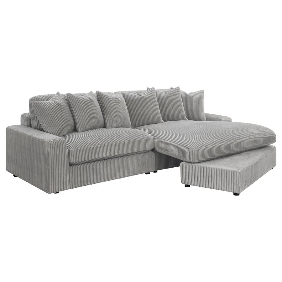 (image for) Blaine Upholstered Reversible Chaise Sectional Sofa Fog