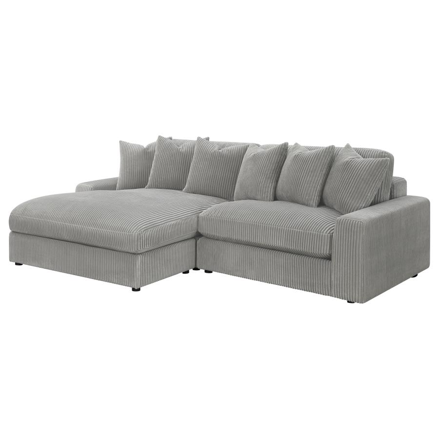 (image for) Blaine Upholstered Reversible Chaise Sectional Sofa Fog