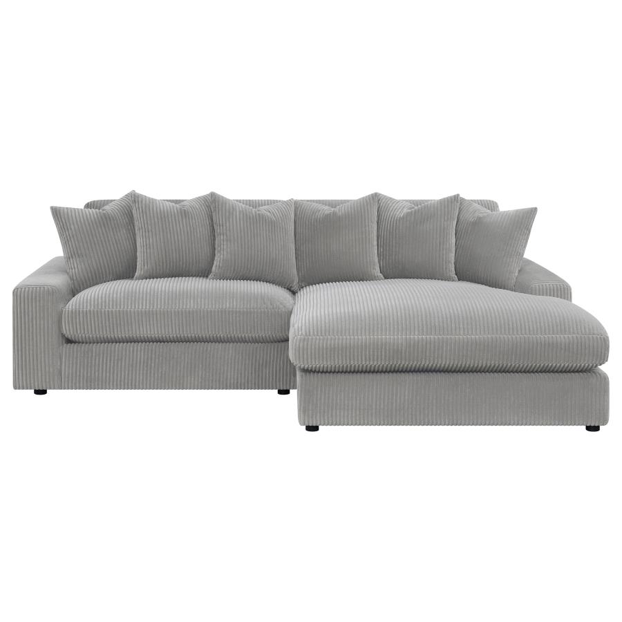 (image for) Blaine Upholstered Reversible Chaise Sectional Sofa Fog