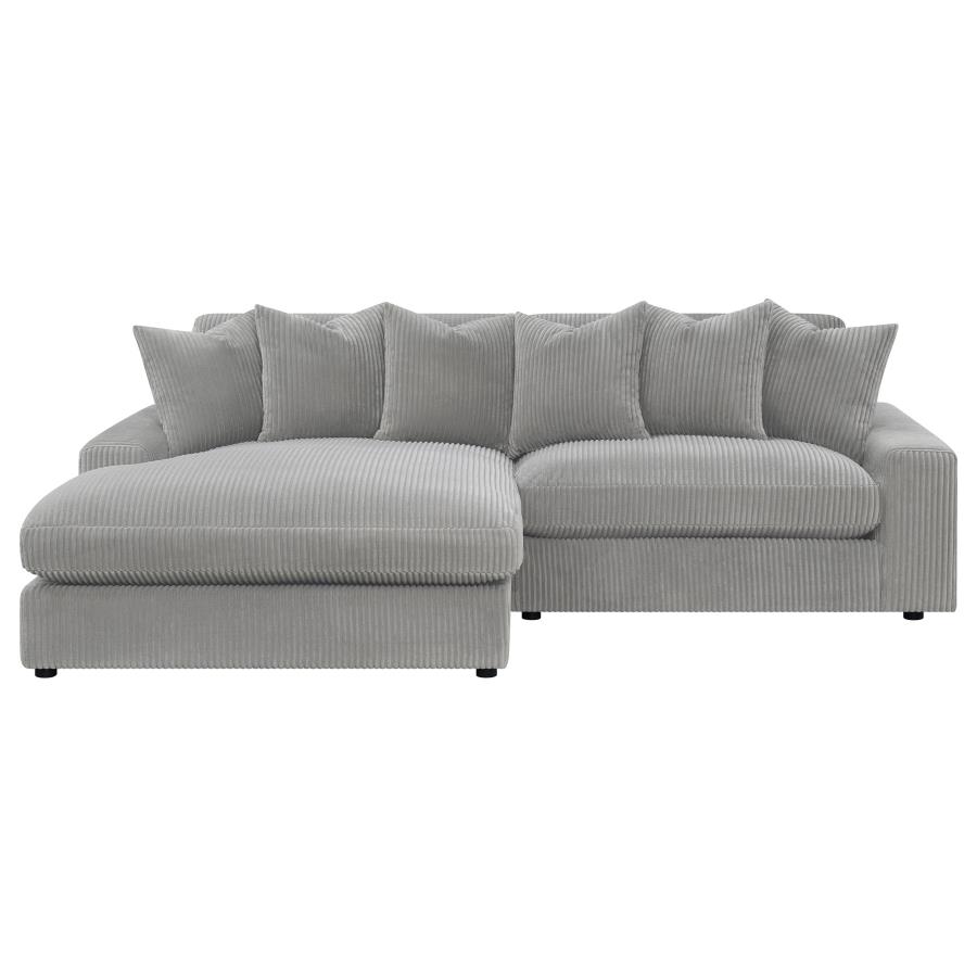 (image for) Blaine Upholstered Reversible Chaise Sectional Sofa Fog