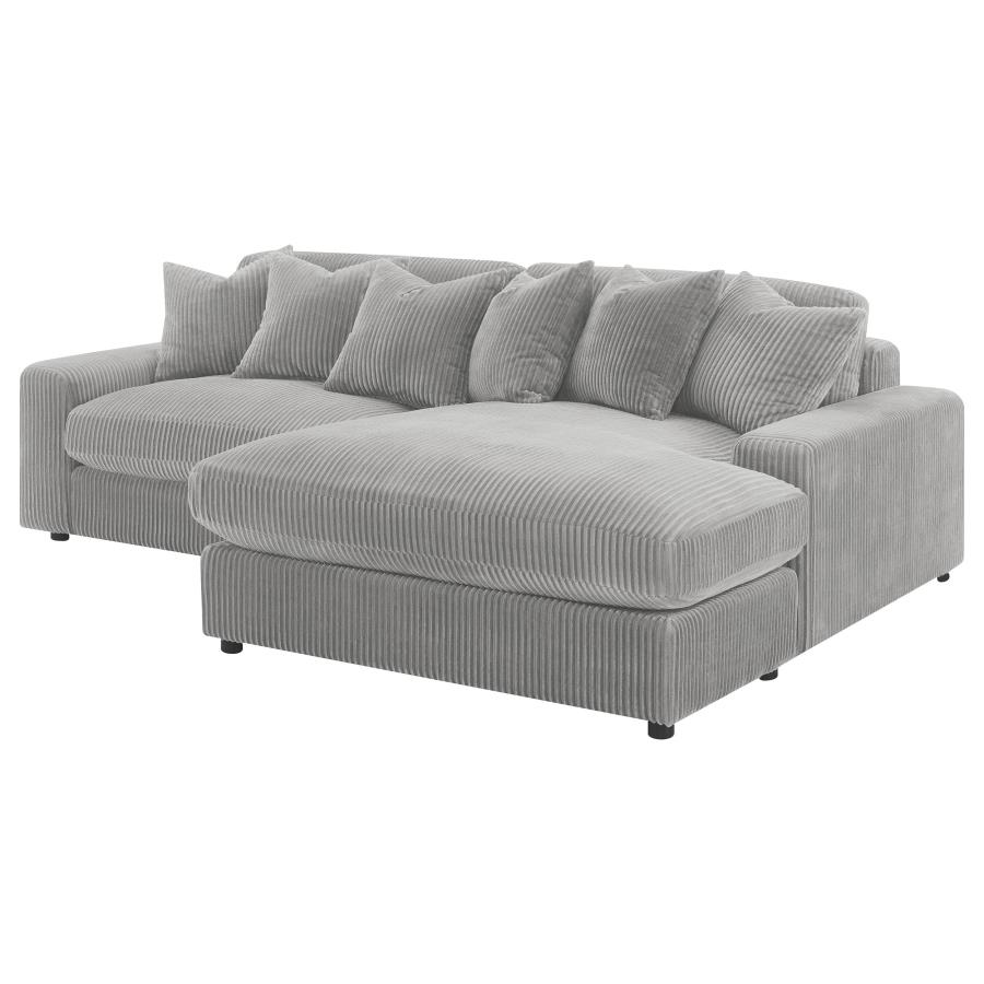 (image for) Blaine Upholstered Reversible Chaise Sectional Sofa Fog