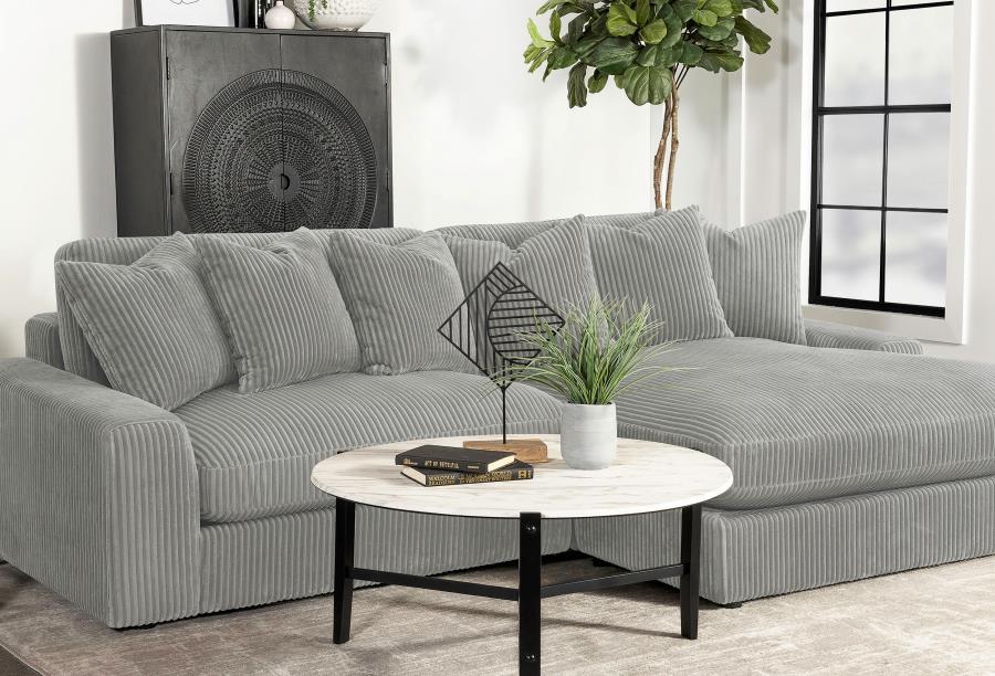 (image for) Blaine Upholstered Reversible Chaise Sectional Sofa Fog