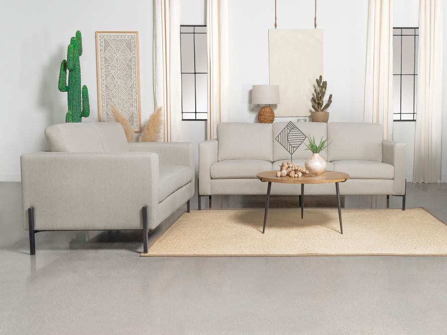 (image for) Tilly 2-piece Upholstered Track Arm Sofa Set Oatmeal