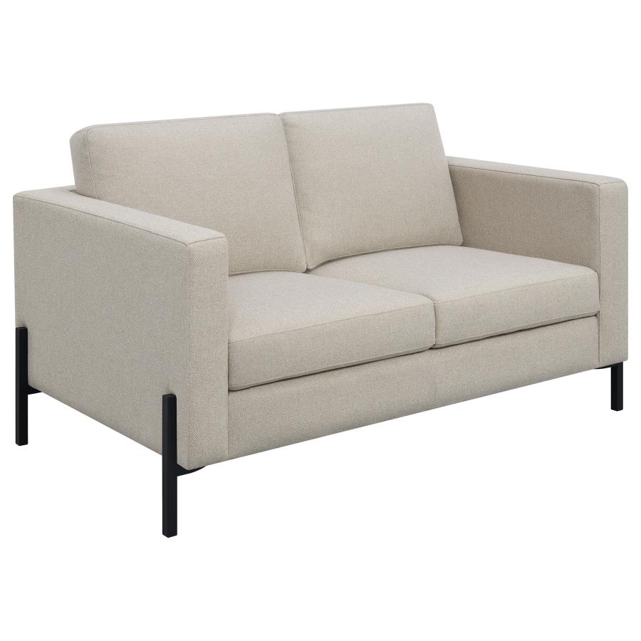 (image for) Tilly 2-piece Upholstered Track Arm Sofa Set Oatmeal