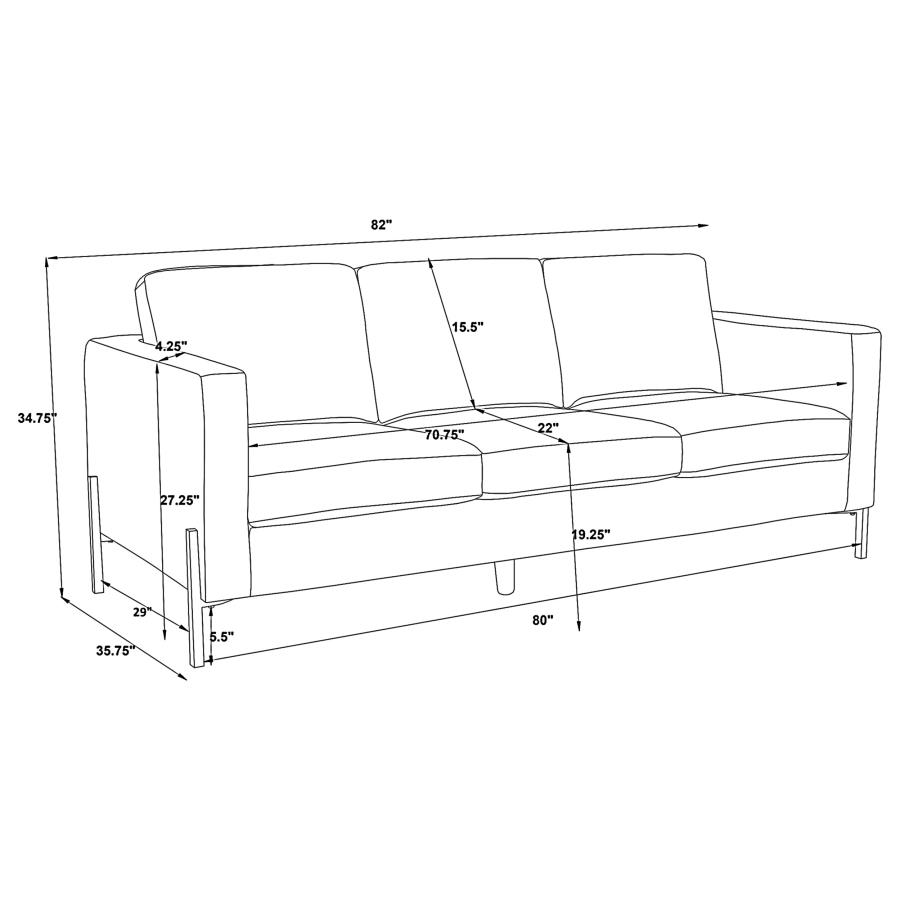 (image for) Tilly 2-piece Upholstered Track Arm Sofa Set Oatmeal