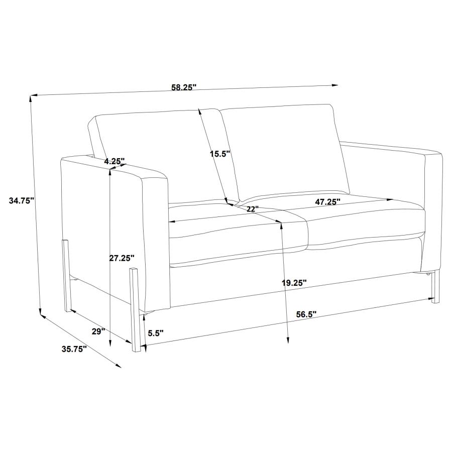 (image for) Tilly 2-piece Upholstered Track Arm Sofa Set Oatmeal