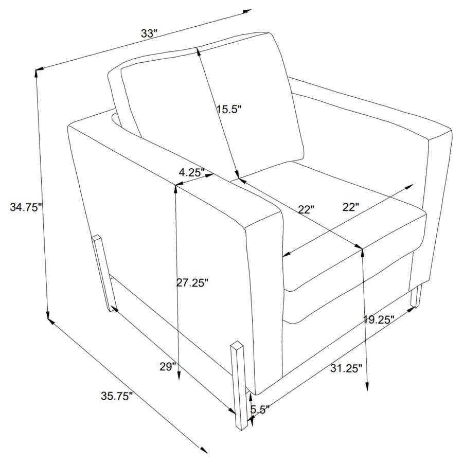 (image for) Tilly 3-piece Upholstered Track Arm Sofa Set Oatmeal