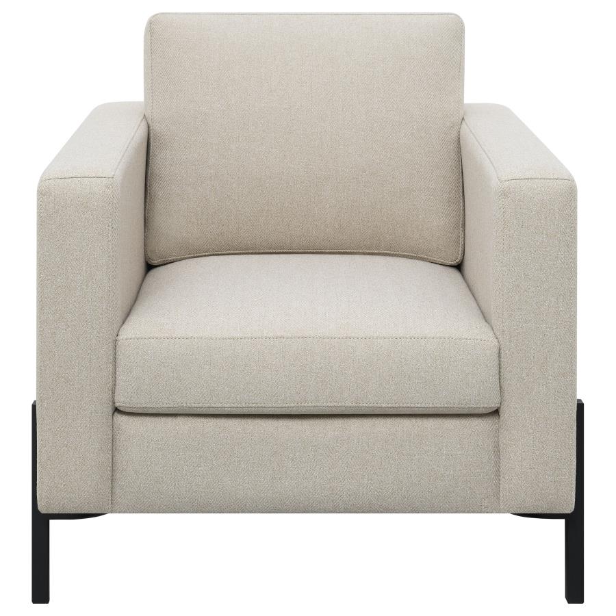 (image for) Tilly Upholstered Track Arm Accent Chair Oatmeal