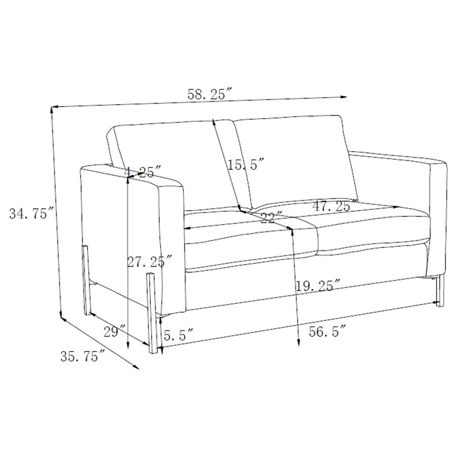 (image for) Tilly Upholstered Track Arm Loveseat Sage