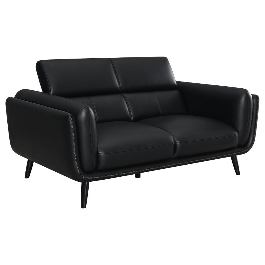 (image for) Shania 2-piece Upholstered Low Back Sofa Set Black