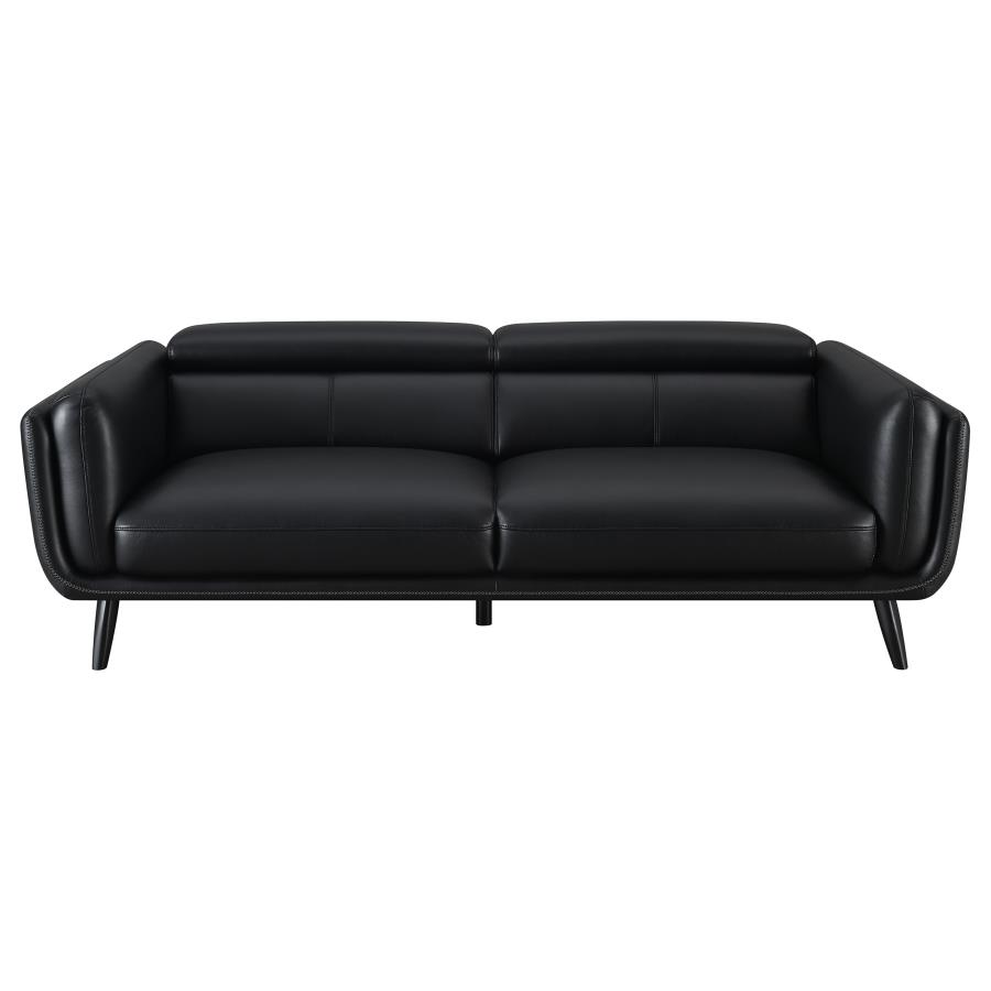 (image for) Shania 3-piece Upholstered Low Back Sofa Set Black