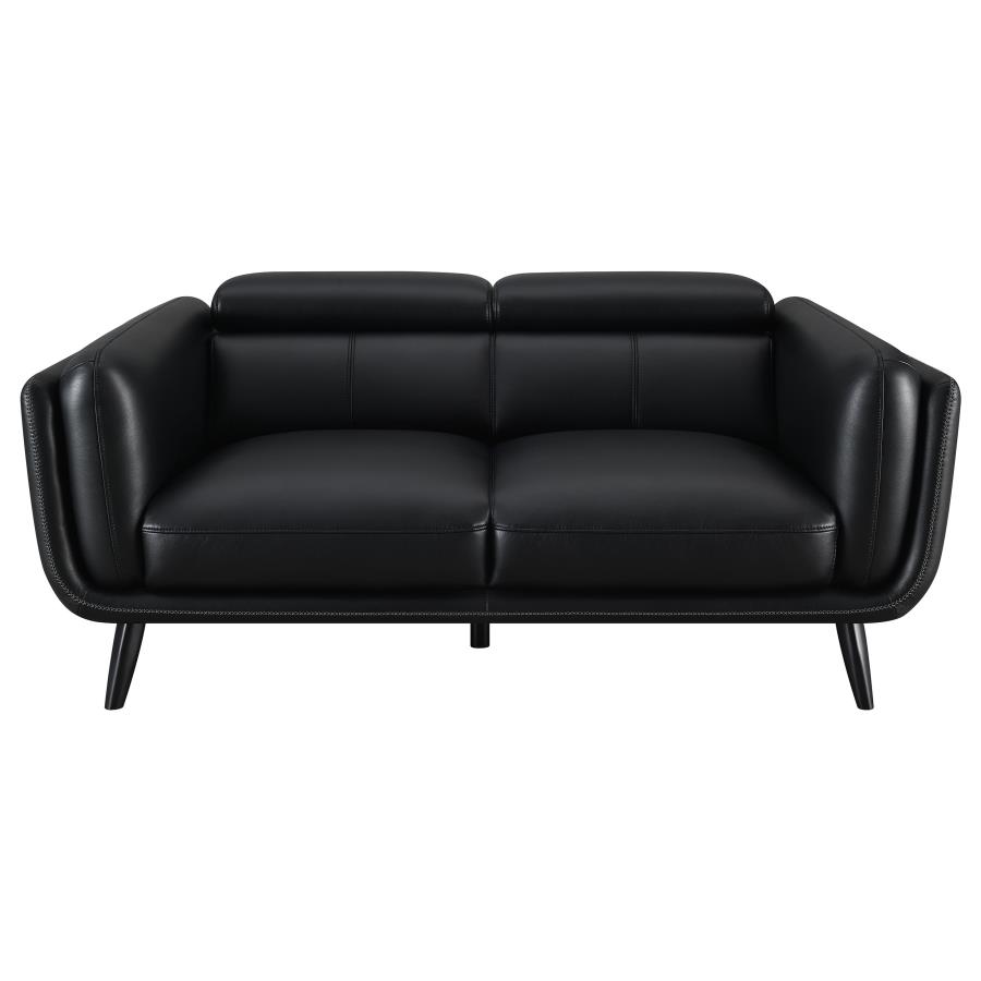 (image for) Shania 3-piece Upholstered Low Back Sofa Set Black