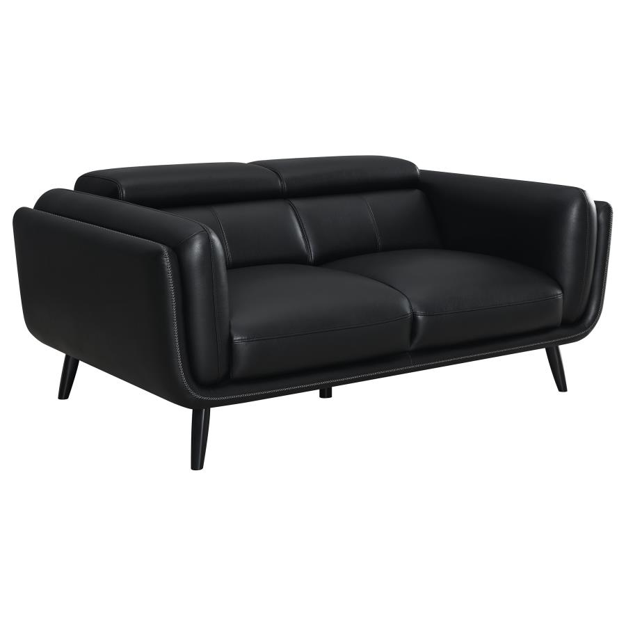 (image for) Shania Upholstered Low Back Loveseat Black