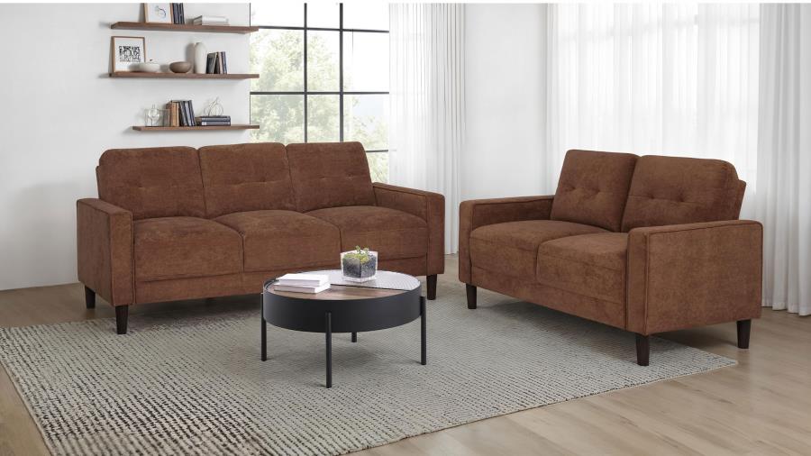(image for) Bowen II 2-piece Fabric Upholstered Track Arm Sofa Set Rust