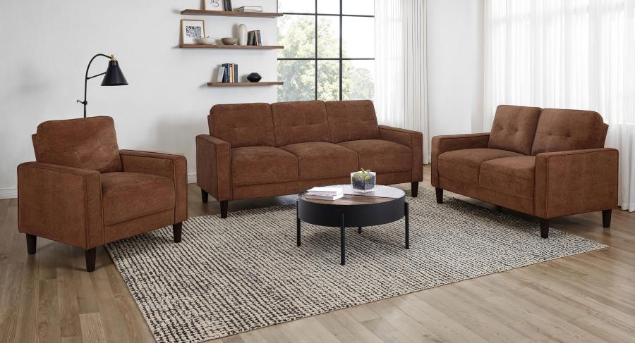 (image for) Bowen II 3-piece Fabric Upholstered Track Arm Sofa Set Rust