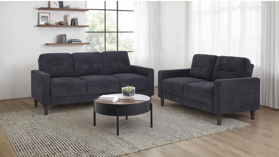 (image for) Bowen II 2-piece Upholstered Track Arm Sofa Set Steel Grey